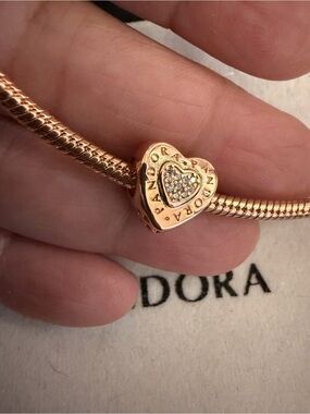 Pandora Rose Gold Heart Pave Charm